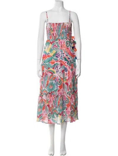 Pre-owned Banjanan Floral Print Midi Length Dress W/ Tags In Multicolor