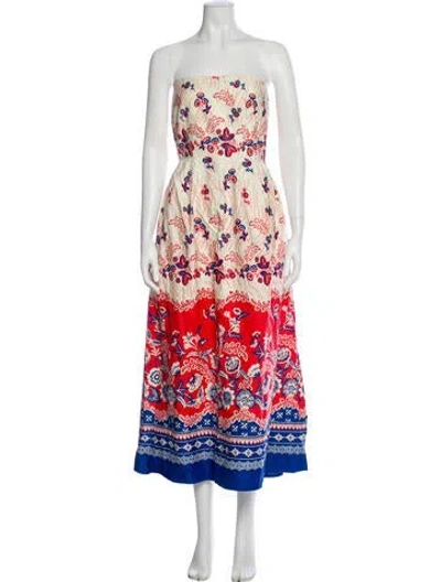 Pre-owned Banjanan Floral Print Midi Length Dress W/ Tags In Neutral