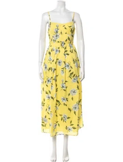 Pre-owned Banjanan Floral Print Midi Length Dress W/ Tags In Yellow