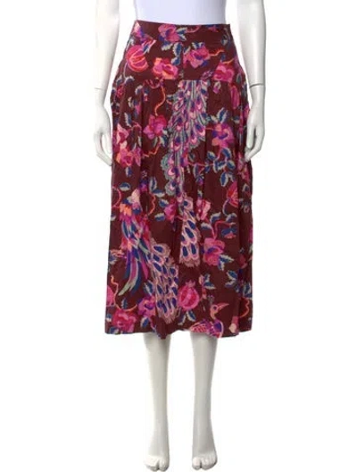 Pre-owned Banjanan Floral Print Midi Length Skirt In Multi