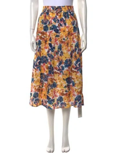 Pre-owned Banjanan Floral Print Midi Length Skirt W/ Tags In Multicolor