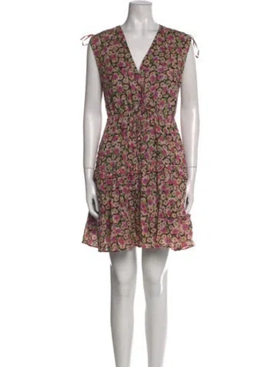 Pre-owned Banjanan Floral Print Mini Dress In Black