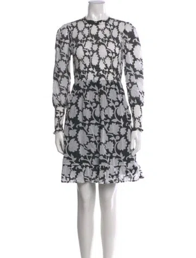 Pre-owned Banjanan Floral Print Mini Dress In Black