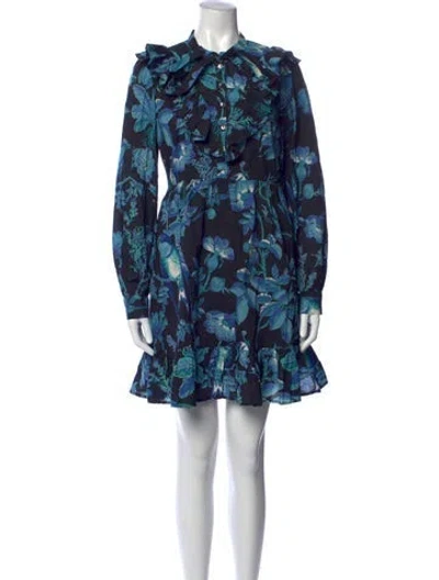 Pre-owned Banjanan Floral Print Mini Dress In Black