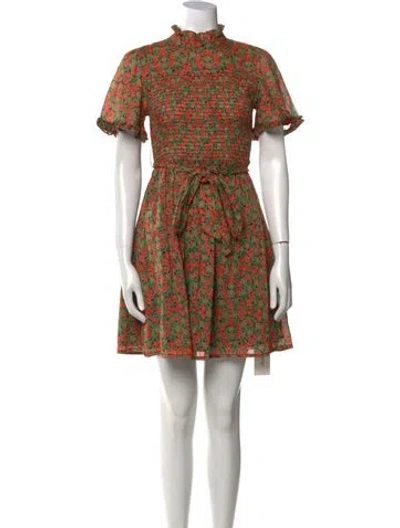 Pre-owned Banjanan Floral Print Mini Dress In Blue