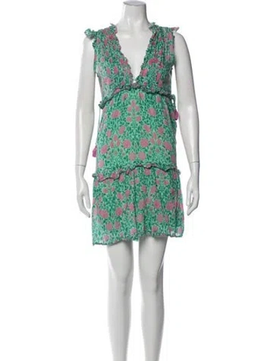 Pre-owned Banjanan Floral Print Mini Dress In Blue