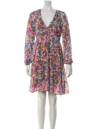 Pre-owned Banjanan Floral Print Mini Dress In Blue