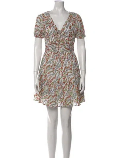 Pre-owned Banjanan Floral Print Mini Dress In Green