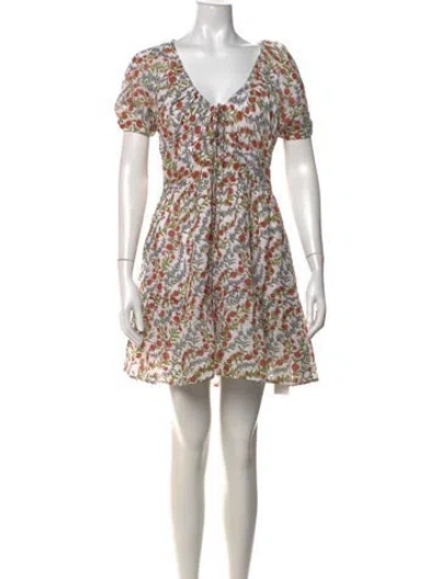 Pre-owned Banjanan Floral Print Mini Dress In Green