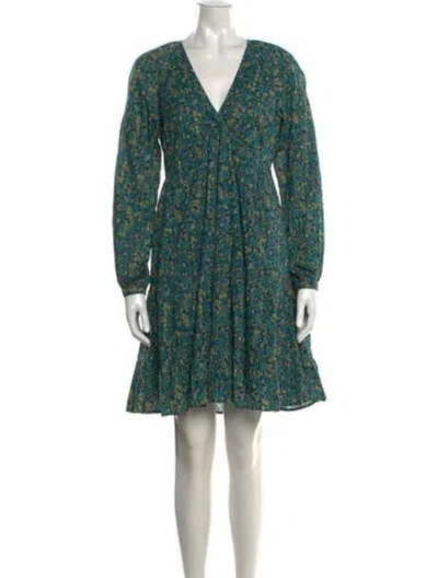 Pre-owned Banjanan Floral Print Mini Dress In Green