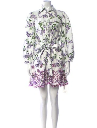 Pre-owned Banjanan Floral Print Mini Dress In Green