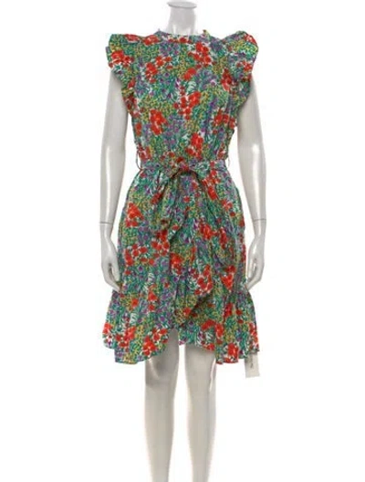 Pre-owned Banjanan Floral Print Mini Dress In Green