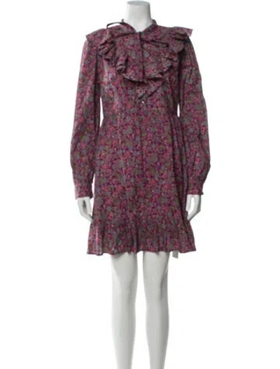 Pre-owned Banjanan Floral Print Mini Dress In Multi