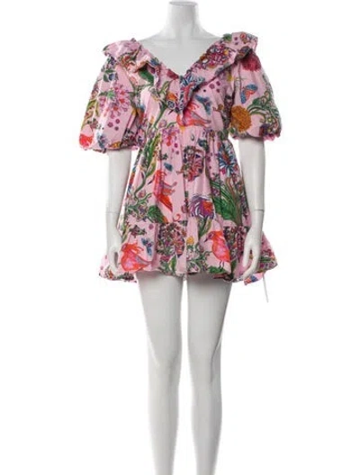 Pre-owned Banjanan Floral Print Mini Dress In Multi