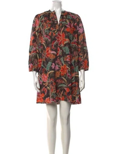 Pre-owned Banjanan Floral Print Mini Dress In Multicolor