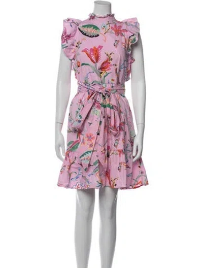 Pre-owned Banjanan Floral Print Mini Dress In Multicolor
