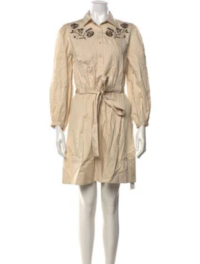 Pre-owned Banjanan Floral Print Mini Dress In Neutrals