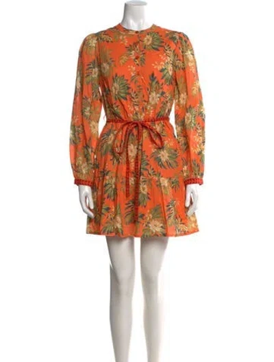 Pre-owned Banjanan Floral Print Mini Dress In Orange
