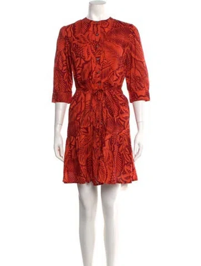Pre-owned Banjanan Floral Print Mini Dress In Orange