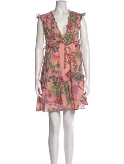 Pre-owned Banjanan Floral Print Mini Dress In Pink