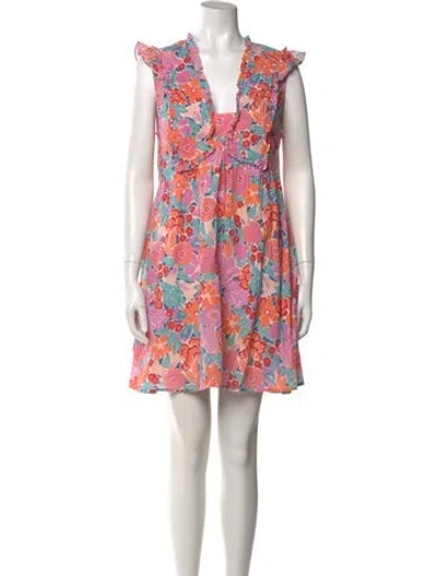 Pre-owned Banjanan Floral Print Mini Dress In Pink