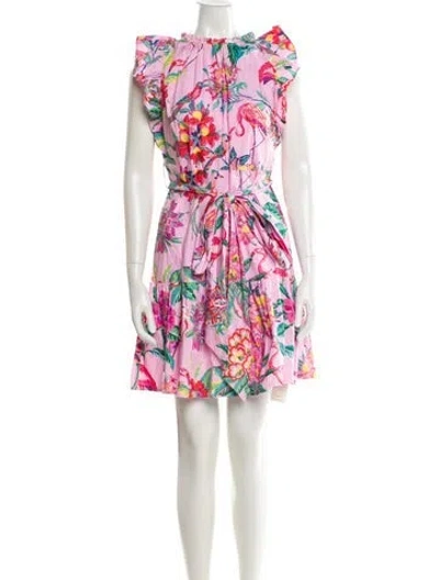 Pre-owned Banjanan Floral Print Mini Dress In Pink