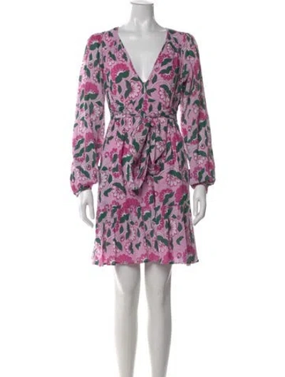 Pre-owned Banjanan Floral Print Mini Dress In Pink