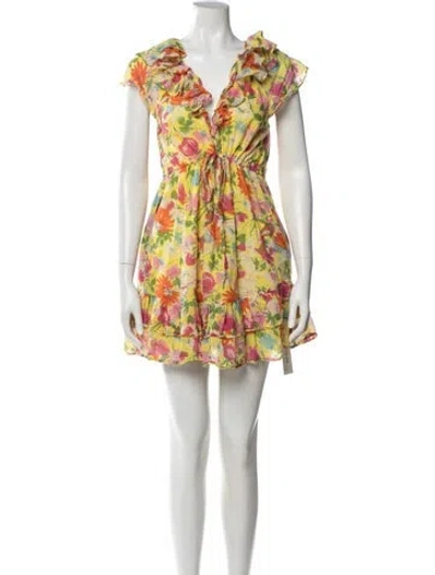 Pre-owned Banjanan Floral Print Mini Dress In Pink