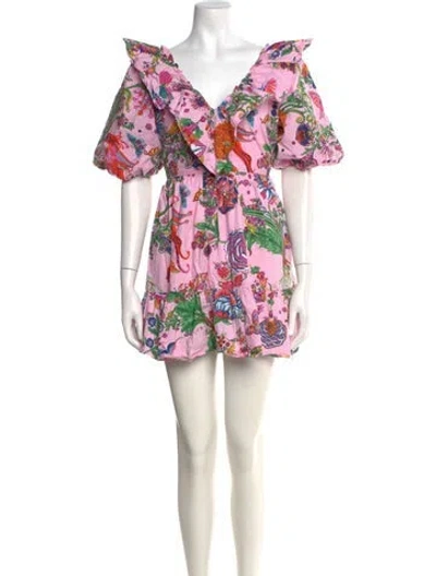 Pre-owned Banjanan Floral Print Mini Dress In Pink