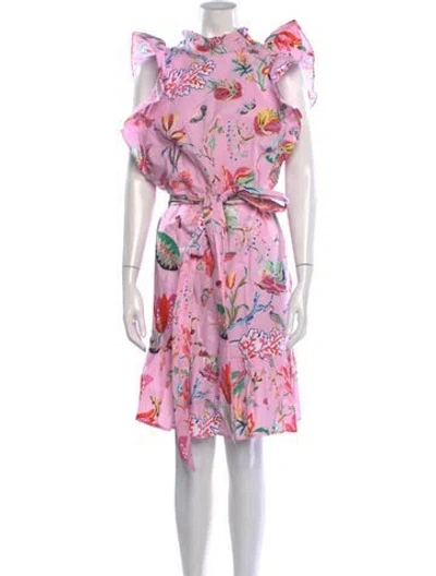 Pre-owned Banjanan Floral Print Mini Dress In Pink