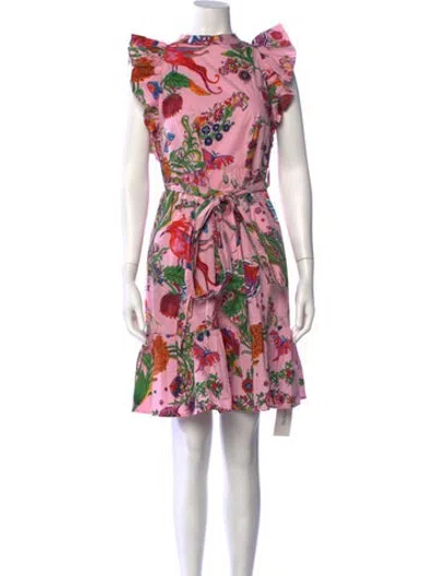 Pre-owned Banjanan Floral Print Mini Dress In Pink