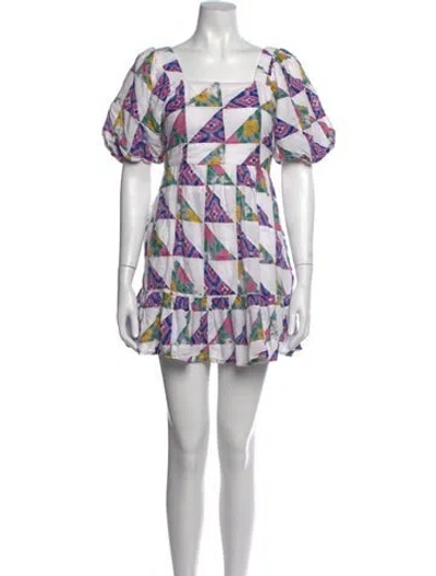 Pre-owned Banjanan Floral Print Mini Dress In Purple