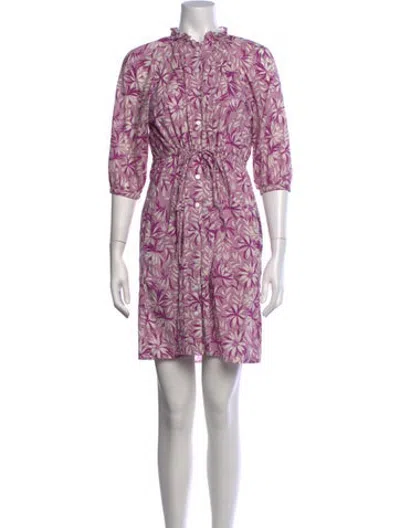 Pre-owned Banjanan Floral Print Mini Dress In Purple