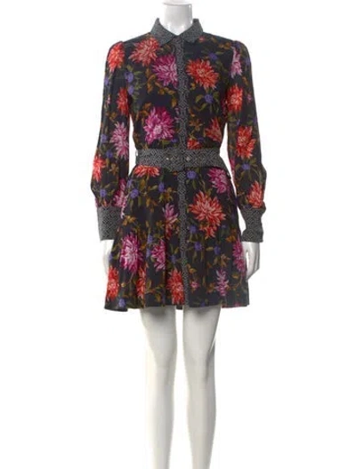 Pre-owned Banjanan Floral Print Mini Dress W/ Tags In Black