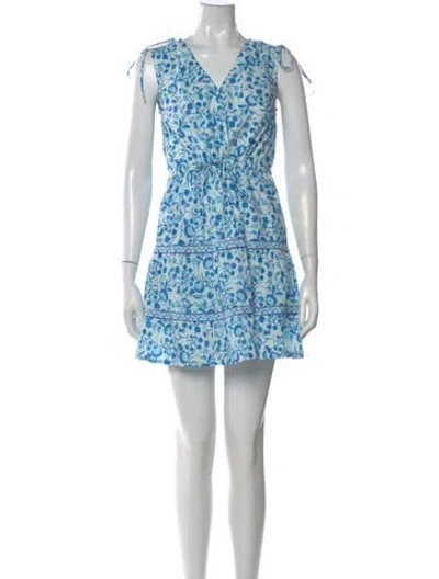 Pre-owned Banjanan Floral Print Mini Dress W/ Tags In Blue