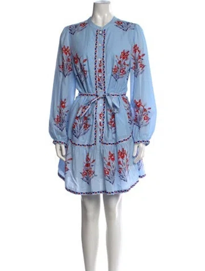 Pre-owned Banjanan Floral Print Mini Dress W/ Tags In Blue