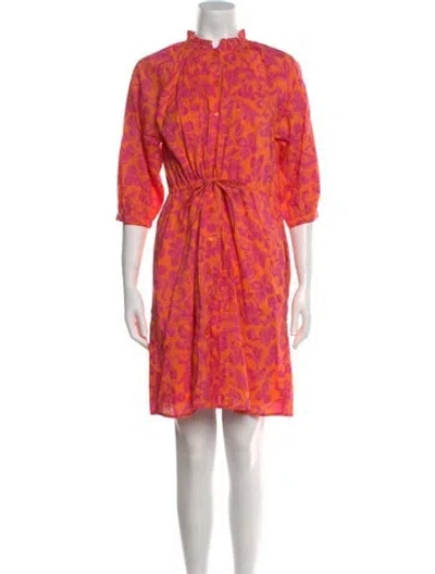 Pre-owned Banjanan Floral Print Mini Dress W/ Tags In Orange