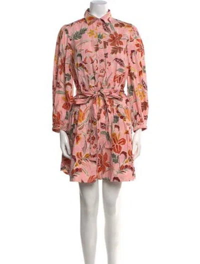 Pre-owned Banjanan Floral Print Mini Dress W/ Tags In Pink