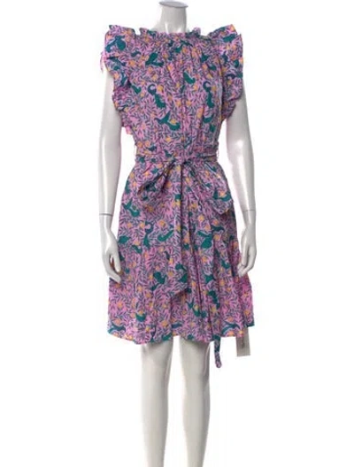 Pre-owned Banjanan Floral Print Mini Dress W/ Tags In Pink