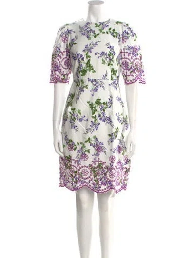 Pre-owned Banjanan Floral Print Mini Dress W/ Tags In White