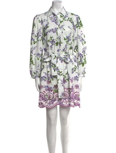 Pre-owned Banjanan Floral Print Mini Dress In White