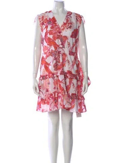 Pre-owned Banjanan Floral Print Mini Dress In White