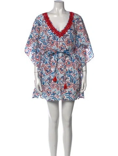 Pre-owned Banjanan Floral Print Mini Dress In White