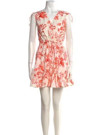 Pre-owned Banjanan Floral Print Mini Dress In White