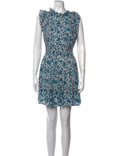 Pre-owned Banjanan Floral Print Mini Dress In White