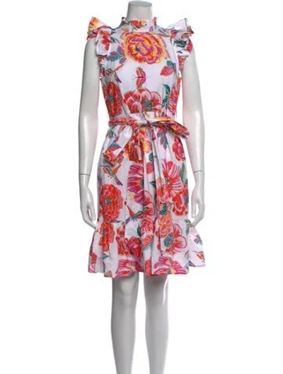 Pre-owned Banjanan Floral Print Mini Dress In White