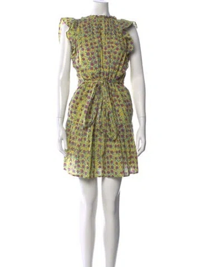 Pre-owned Banjanan Floral Print Mini Dress In Yellow