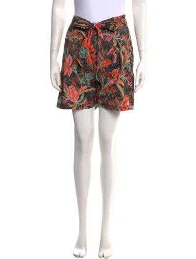 Pre-owned Banjanan Floral Print Mini Shorts In Pink