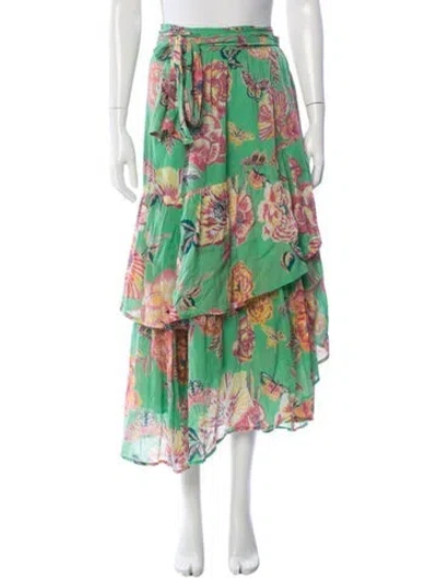 Pre-owned Banjanan Floral Print Mini Skirt In Green