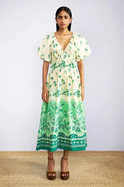 Banjanan Francesca Midi Dress In Wanderlust Jade In Green